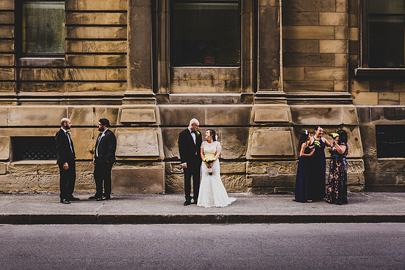 bride and groom on their wedding day in Montreal taken by photographers Melinda & Keith