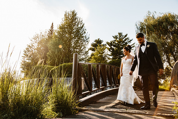 bride and groom on their wedding day in Montreal taken by photographers Melinda & Keith